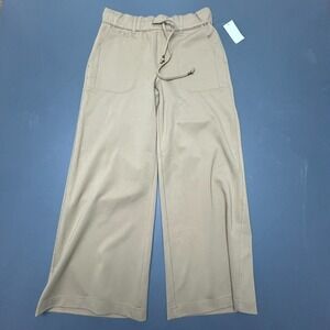 Democracy Dress Pants Women's PM Petite Beige Trouser Wide Leg Workwear Chic NWT